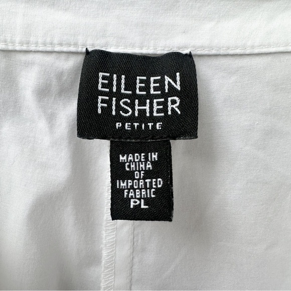 Eileen Fisher Stretch Papercloth White Cropped Wide Pant - Picture 9 of 11